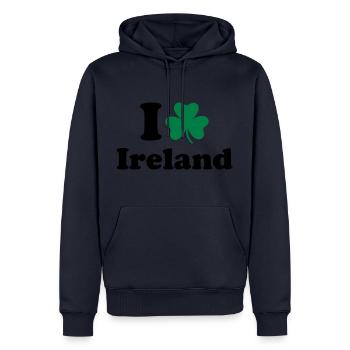Ireland - Sweat à capuche Premium bio Homme - bleu marine - Devant - Nico (187cm)