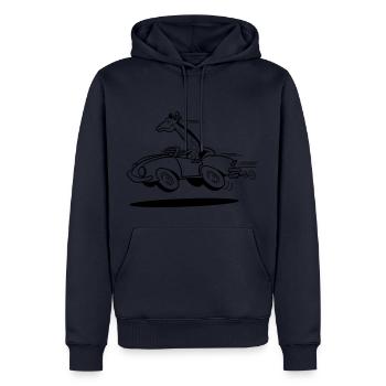 Girafe voiture amusante 1c - Sweat à capuche Premium bio Homme - bleu marine - Devant - Nico (187cm)