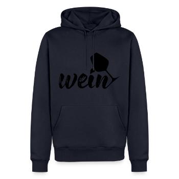 Wein, schwarz - Männer Premium Bio Hoodie - Navy - Vorne - Nico (187cm)