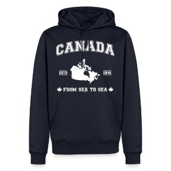 Canada map - Sweat à capuche Premium bio Homme - bleu marine - Devant - Nico (187cm)