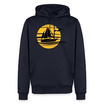 Sailing Ship Boat Sun Water - Men’s Premium Organic Hoodie - navy - Front - Nico (187cm)