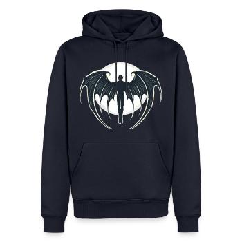Vampir, Halloween, Mond - Männer Premium Bio Hoodie - Navy - Vorne - Nico (187cm)