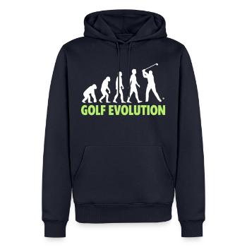 Golf Evolution Sport Motiv - Männer Premium Bio Hoodie - Navy - Vorne - Nico (187cm)