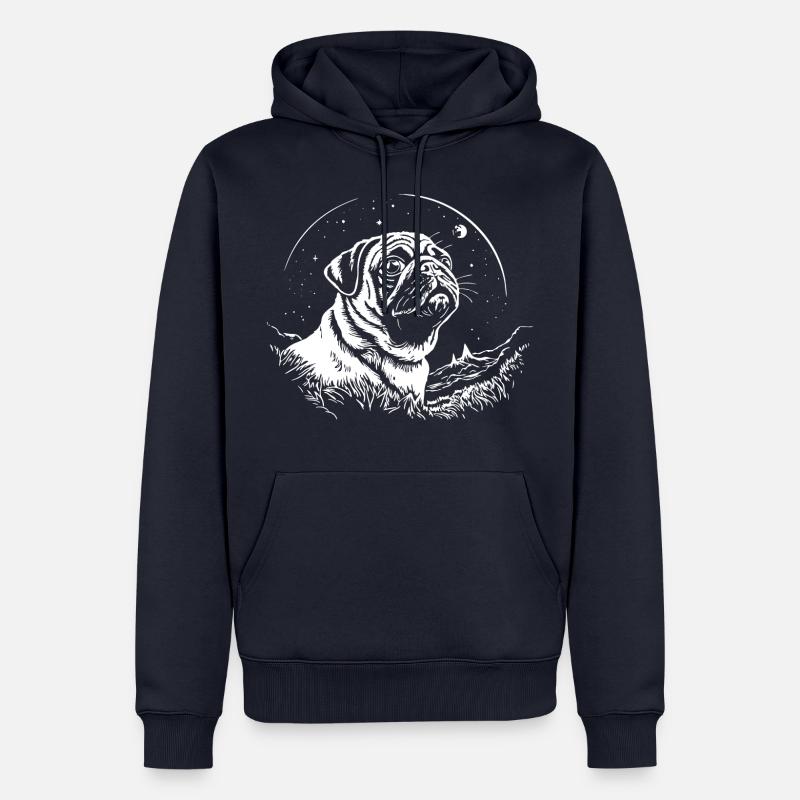 Mopsunterm Sternenhimmel 2 - Männer Premium Bio Hoodie - Navy