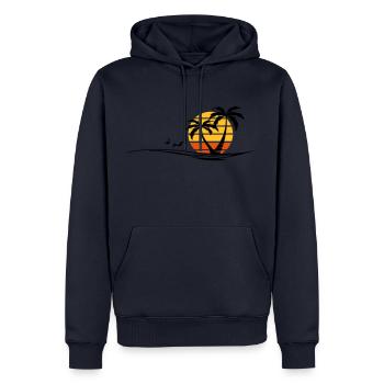 PALMEN STRAND Waves Summer Vacation - Men’s Premium Organic Hoodie - navy - Front - Nico (187cm)