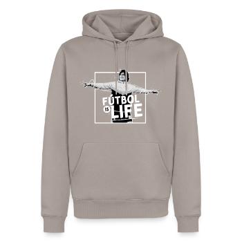Ted Lasso Fútbol Is Life Mit Dani Rojas - Männer Premium Bio Hoodie - Taupe - Vorne - Nico (187cm)