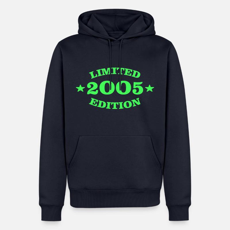 Édition Limitée 2005 18e anniversaire - Sweat à capuche Premium bio Homme - bleu marine