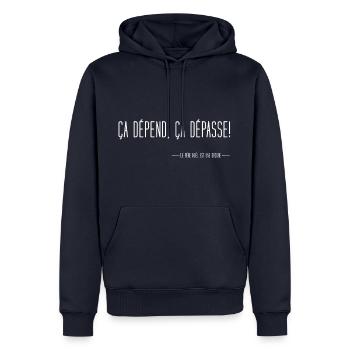 le Père Noël est une ordure - Sweat à capuche Premium bio Homme - bleu marine - Devant - Nico (187cm)