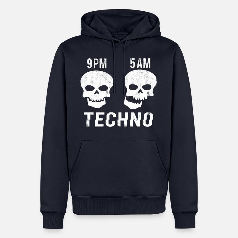 Techno meme - Sweat à capuche Premium bio Homme - bleu marine