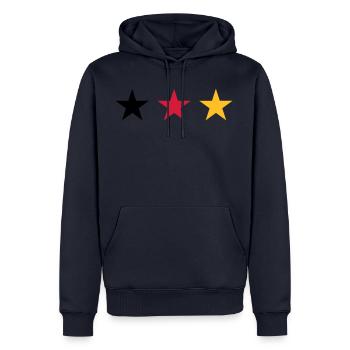 Trois étoiles drapeau Allemagne - Sweat à capuche Premium bio Homme - bleu marine - Devant - Nico (187cm)