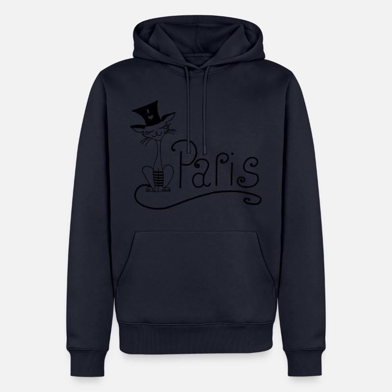 Katze Paris - Männer Premium Bio Hoodie - Navy