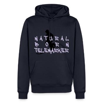 telemarker1 naturel né - Sweat à capuche Premium bio Homme - bleu marine - Devant - Nico (187cm)