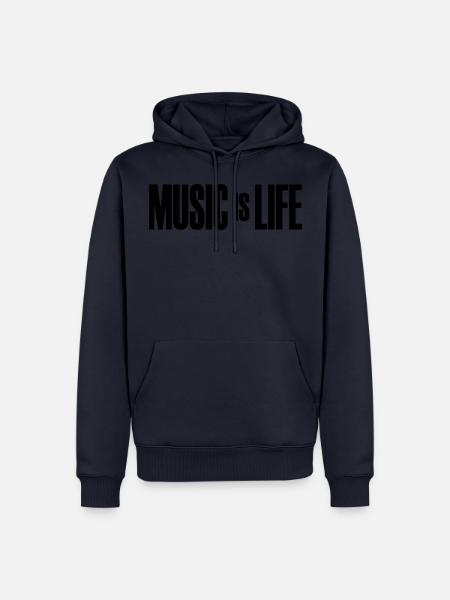 Music is Life - Männer Premium Bio Hoodie - Navy