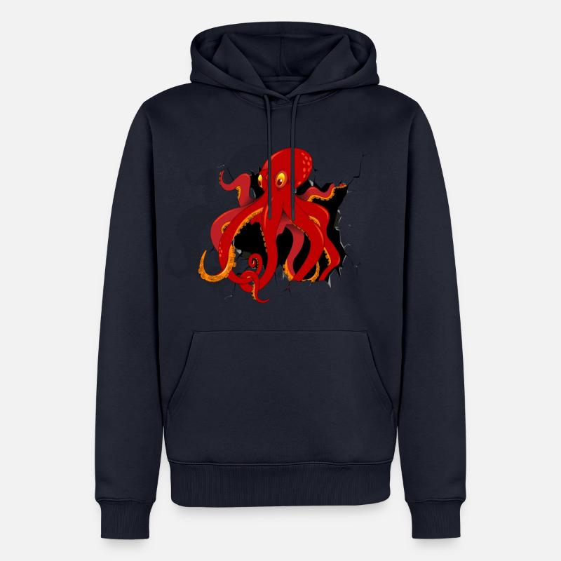 poulpe - Sweat à capuche Premium bio Homme - bleu marine