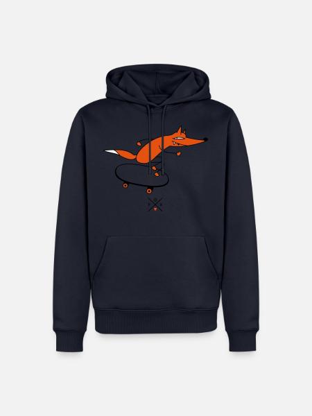 Fuchs als Skater - Männer Premium Bio Hoodie - Navy
