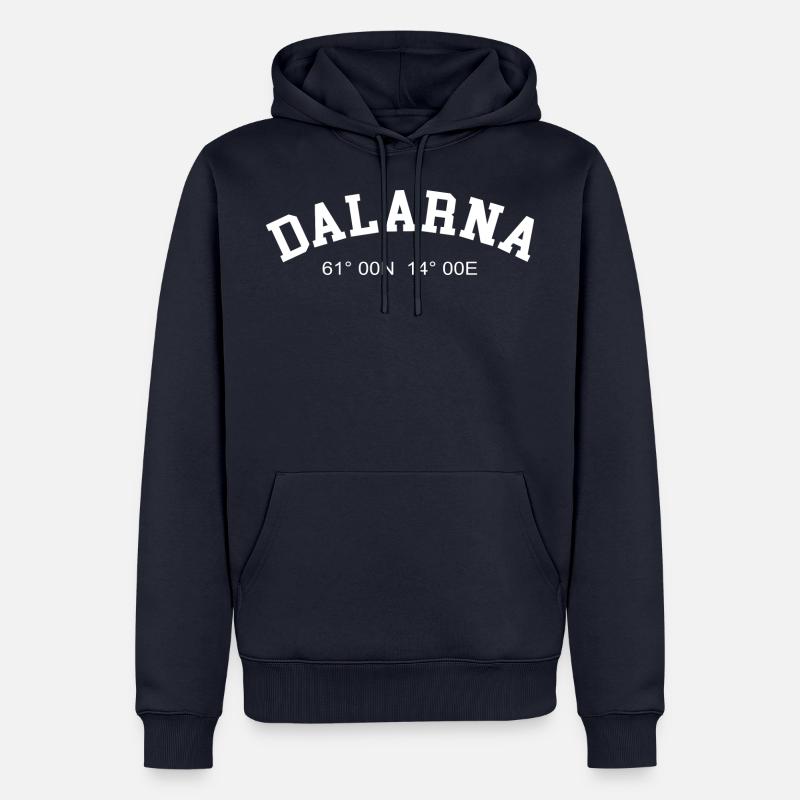 Dalarna Samordnar GPS-karta Vandring - Ekologisk premiumluvtröja herr - marinblå