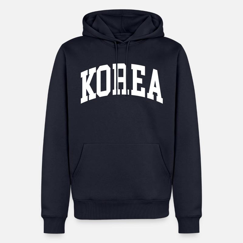 Corée - Sweat à capuche Premium bio Homme - bleu marine