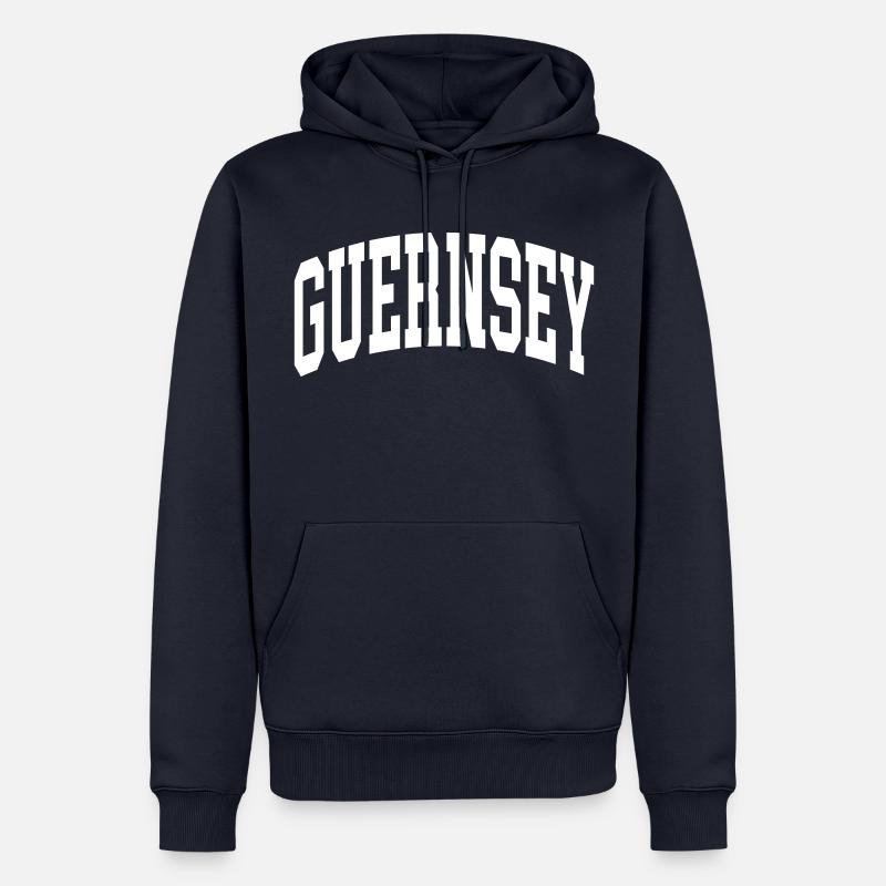 Guernesey - Sweat à capuche Premium bio Homme - bleu marine