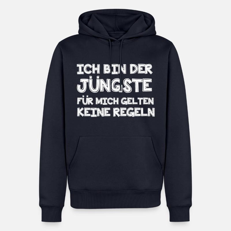 Ich bin der Jüngste - Männer Premium Bio Hoodie - Navy