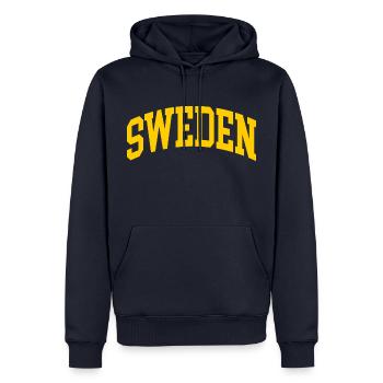 Sweden - Men’s Premium Organic Hoodie - navy - Front - Nico (187cm)
