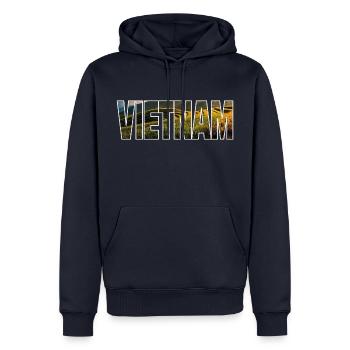 Vietnam - Männer Premium Bio Hoodie - Navy - Vorne - Nico (187cm)