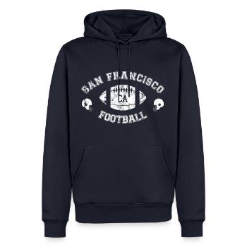 San Francisco Football - American Football - Helm - Männer Premium Bio Hoodie - Navy - Vorne - Nico (187cm)