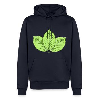 3 leaves beech leaf tree plant shape clip art d - Men’s Premium Organic Hoodie - navy - Front - Nico (187cm)