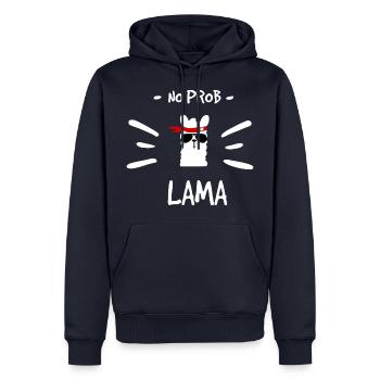 No Problama - Männer Premium Bio Hoodie - Navy - Vorne - Nico (187cm)