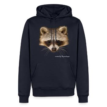 Waschbär - Männer Premium Bio Hoodie - Navy - Vorne - Nico (187cm)