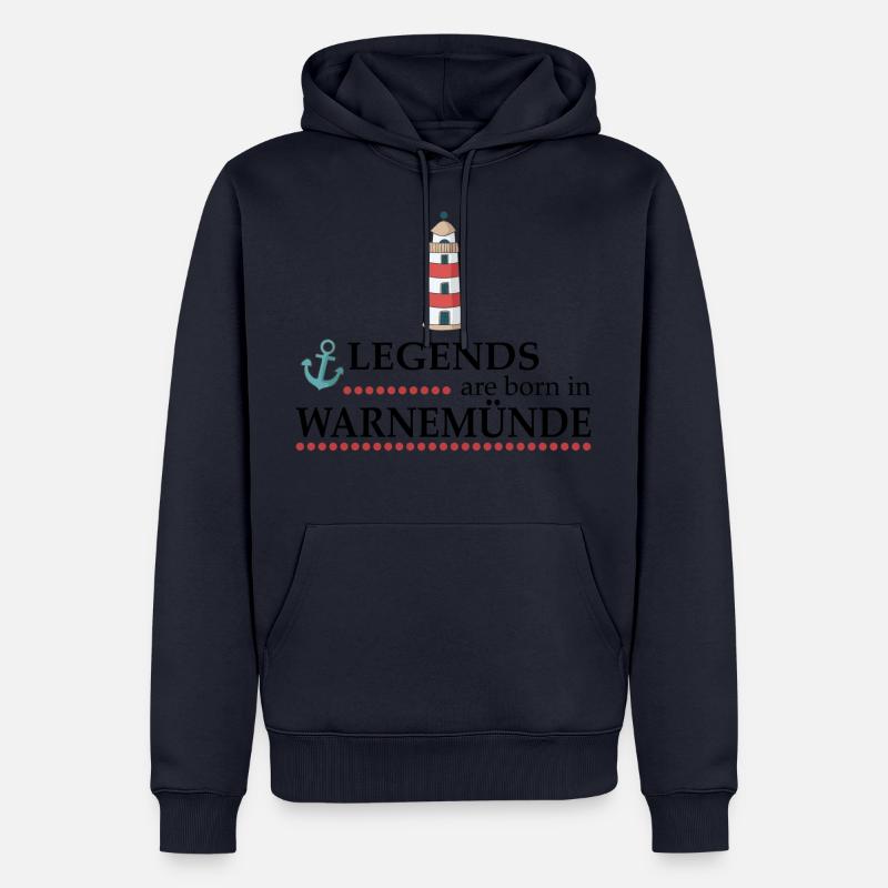 Warnemünde - Männer Premium Bio Hoodie - Navy