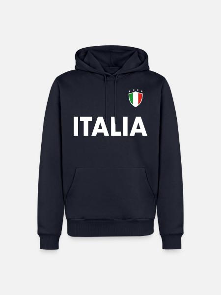 Fußball Flagge Fahne Italien Italia - Männer Premium Bio Hoodie - Navy