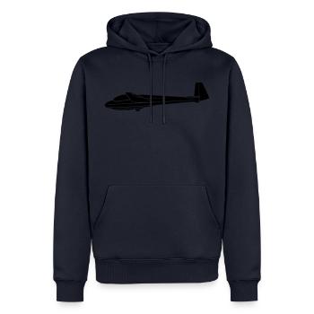 ask 13 planeurs plan - Sweat à capuche Premium bio Homme - bleu marine - Devant - Nico (187cm)
