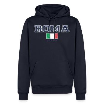Rom, Italien, Ich liebe Rom, Urlaub, Stadt - Männer Premium Bio Hoodie - Navy - Vorne - Nico (187cm)