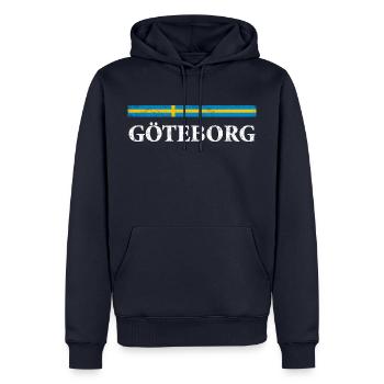 Göteborg - Männer Premium Bio Hoodie - Navy - Vorne - Nico (187cm)