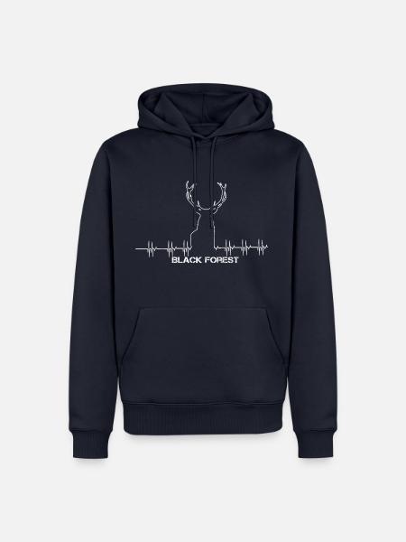 Black Forest Heartbeat white - Männer Premium Bio Hoodie - Navy