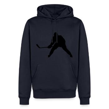 Hockey Player - Männer Premium Bio Hoodie - Navy - Vorne - Nico (187cm)