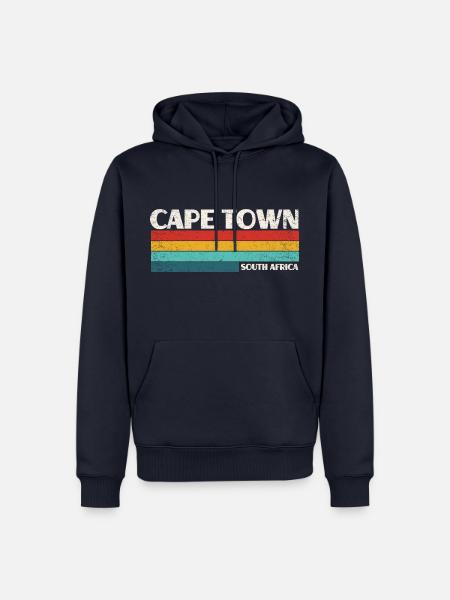 Kapstadt Südafrika Vintage Retro 70s Cape Town - Männer Premium Bio Hoodie - Navy