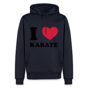 Karate - Männer Premium Bio Hoodie - Navy - Vorne - Nico (187cm)