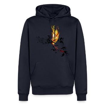 Phoenix - Männer Premium Bio Hoodie - Navy - Vorne - Nico (187cm)