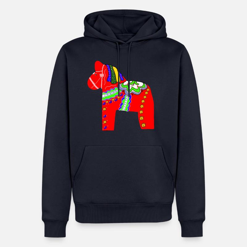 Dalapferd oder Dalahäst - Männer Premium Bio Hoodie - Navy
