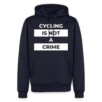 cycling is not a crime - Sweat à capuche Premium bio Homme - bleu marine - Devant - Nico (187cm)