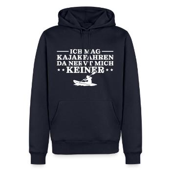 Kajakfahren Da nervt mich keiner - Männer Premium Bio Hoodie - Navy - Vorne - Nico (187cm)