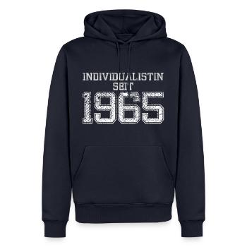 Individualistin seit 1965 Geburtstag Spruch - Männer Premium Bio Hoodie - Navy - Vorne - Nico (187cm)