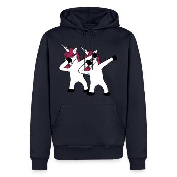 2 freunde team paar crew party feiern club dabbing - Männer Premium Bio Hoodie - Navy - Vorne - Nico (187cm)