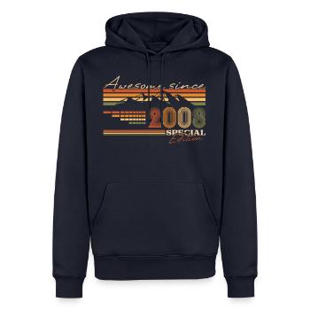 16. Geburtstag Berge Jahrgang 2008 Geschenk - Männer Premium Bio Hoodie - Navy - Vorne - Nico (187cm)