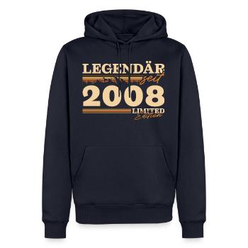 Vintage Natur Berge Jahrgang 2008 Geburtstag - Männer Premium Bio Hoodie - Navy - Vorne - Nico (187cm)
