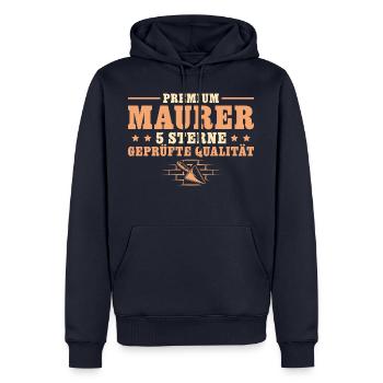 Maurermeister 5 Sterne Maurer Geschenkidee - Männer Premium Bio Hoodie - Navy - Vorne - Nico (187cm)