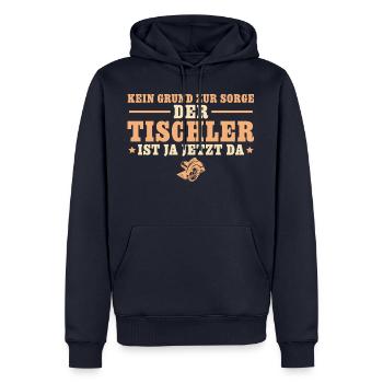 Schreiner Nur keine Sorge Tischler Geschenk - Männer Premium Bio Hoodie - Navy - Vorne - Nico (187cm)