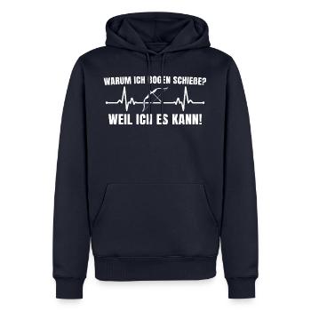 Bogenschießen Weil ich es kann Bogensport - Männer Premium Bio Hoodie - Navy - Vorne - Nico (187cm)