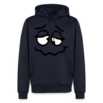 Funny Face, Cartoon Face, Trickfilm, - Männer Premium Bio Hoodie - Navy - Vorne - Nico (187cm)